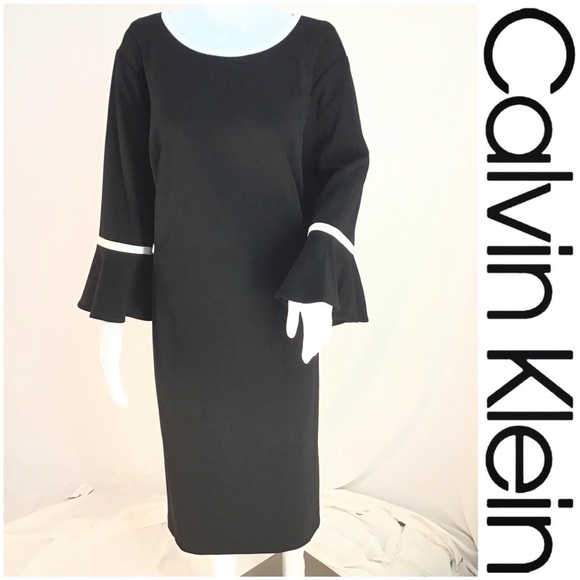 Calvin Klein Dresses & Skirts - Calvin Klein Beautiful Black & Ivory Trimmed Dress
